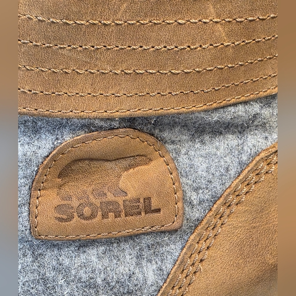 Sorel Women's 10 PDX Lace up Hidden Wedge Heel Lexie Elk Tan Brown Grey  Boots - Picture 8 of 13